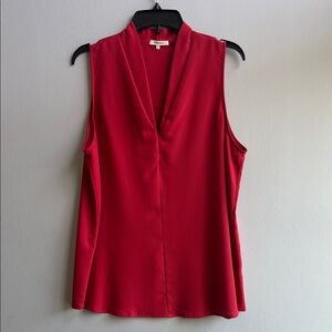 Pleione Vibrant Red Sleeveless Blouse